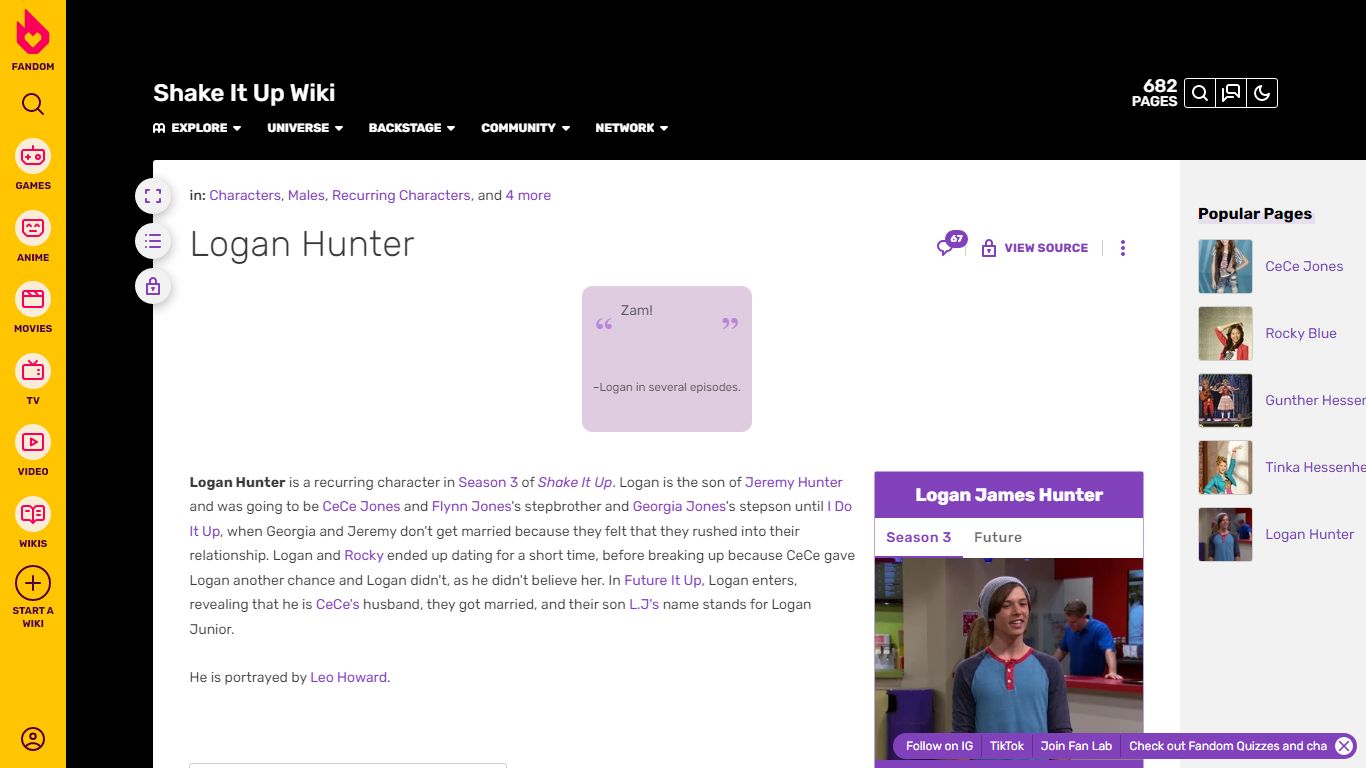 Logan Hunter | Shake It Up Wiki | Fandom